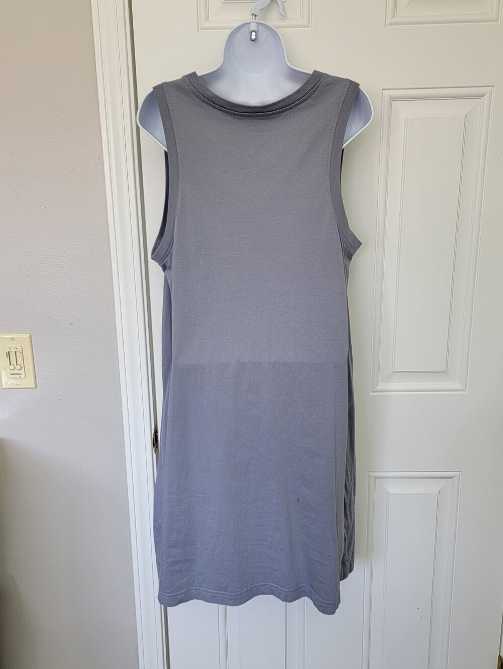 Pact Softspun Tank Dress Organic Cotton Large Gray V Neck Minimalist Comfortable - Picture 7 of 11